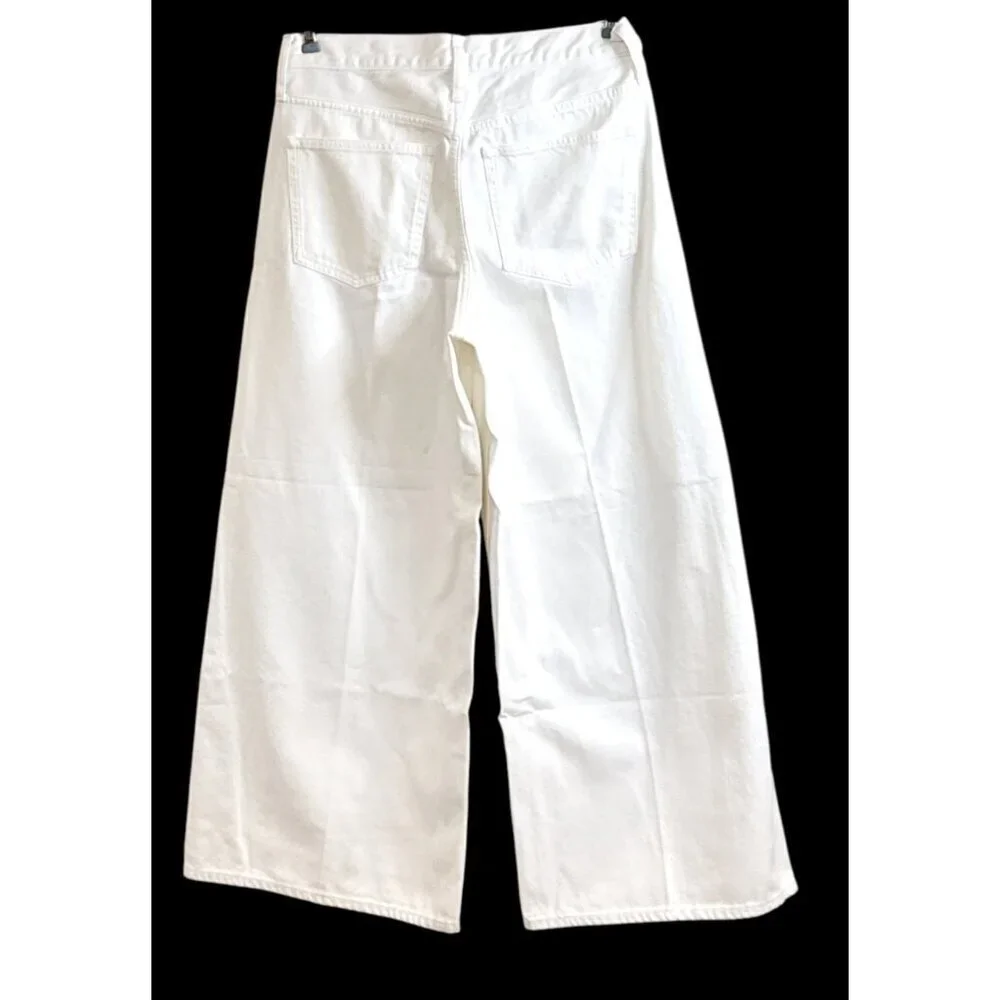 J. Crew Women's Petite High Rise Super Wide Jeans White 30 Petite NWT